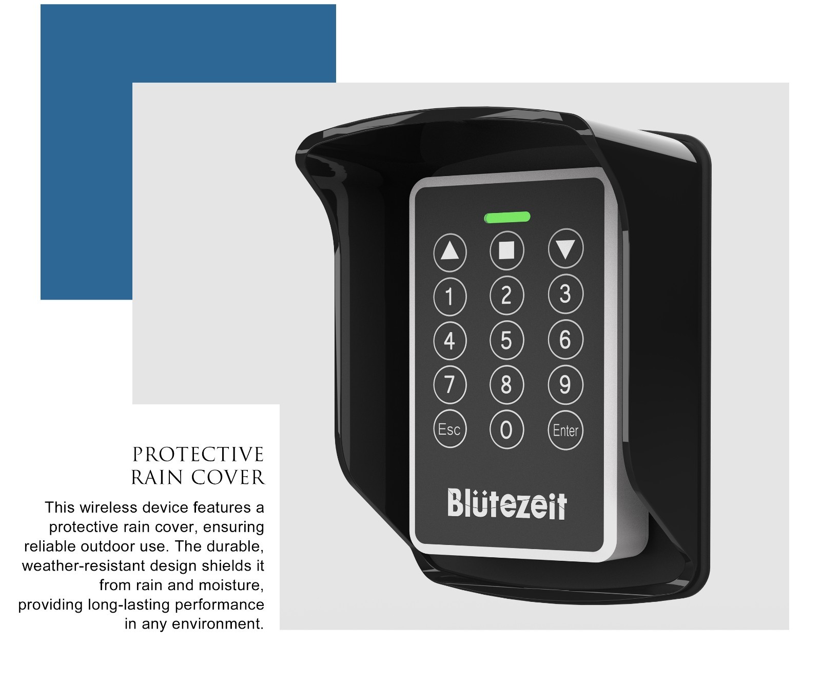 Blütezeit Wireless Keypad IP54 for 433MHz Automatic Sliding & Swing Gate Openers