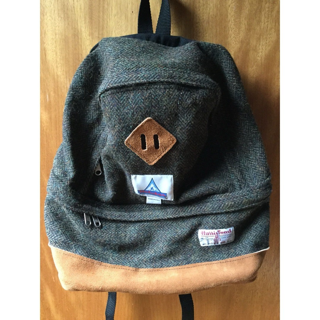 Holubar Harris Tweed Daypack Khaki Gray Used From Japan