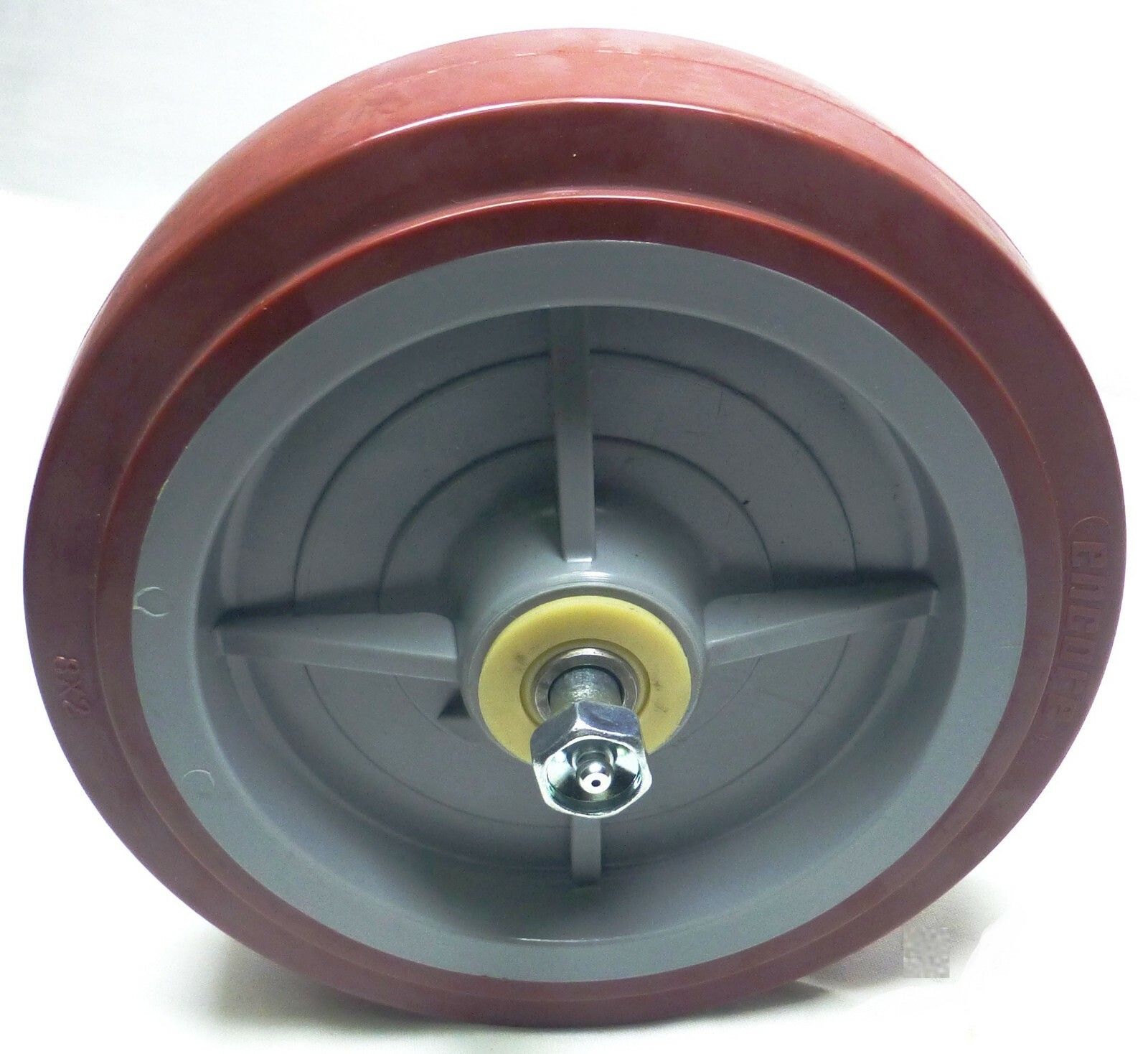 Two (2) 8" x 2" Thermoplastic Caster Wheels 600 lbs Cap.