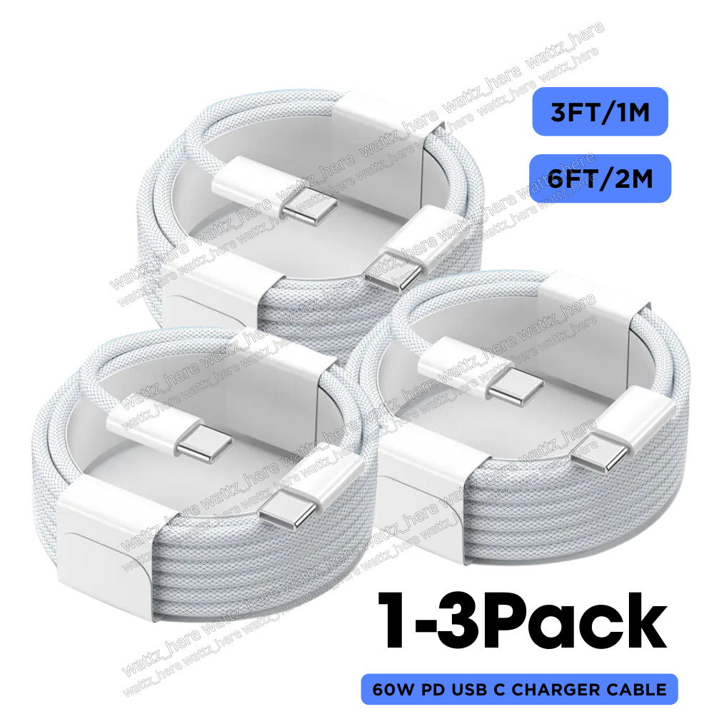 1-3Pack USB-C to USB-C Fast Cable Charger Type C Cord For iPhone 15/15Pro/15Max
