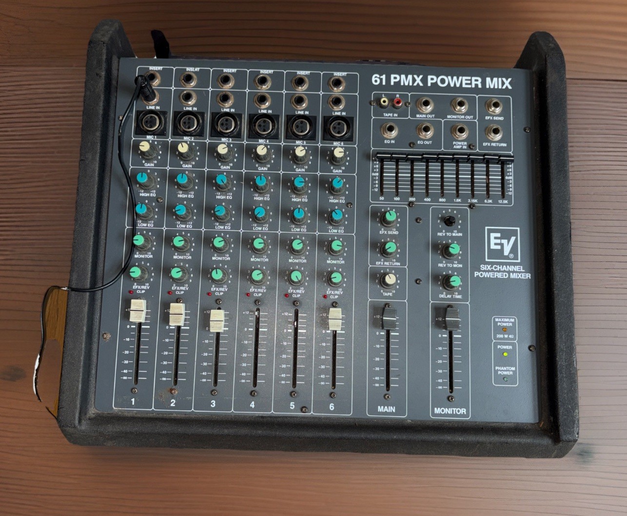 Electro-Voice EV 61 PMX Power Mix 6-Channel Powered Mixer 200W Audio Tested.