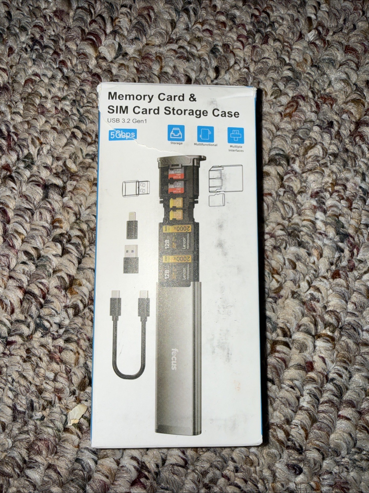 Memory Card & SIM Card Storage Case USB 3.2 Gen 1/5 Gbps