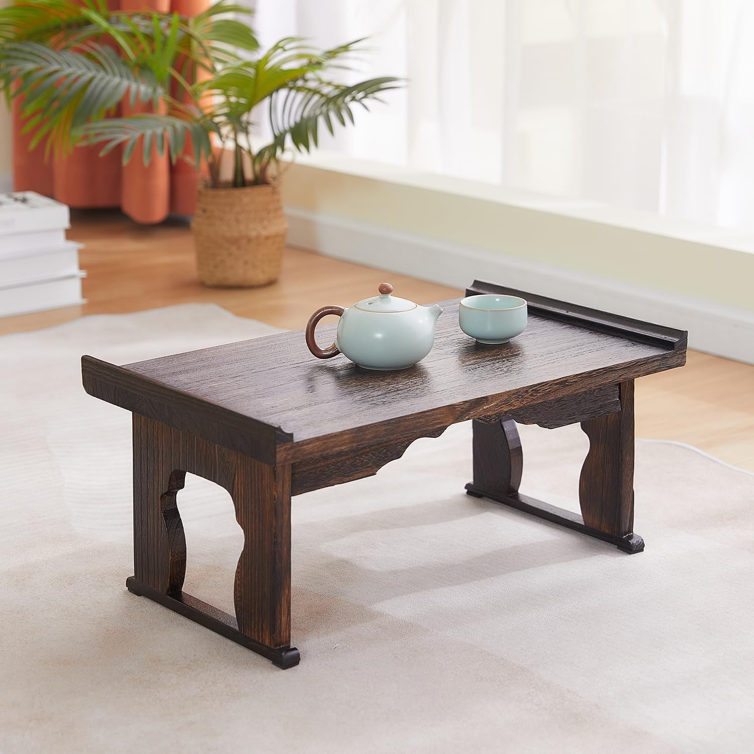 Japanese Floor Table,Small Coffee Table & Tea Table, Altar Table for Meditati...