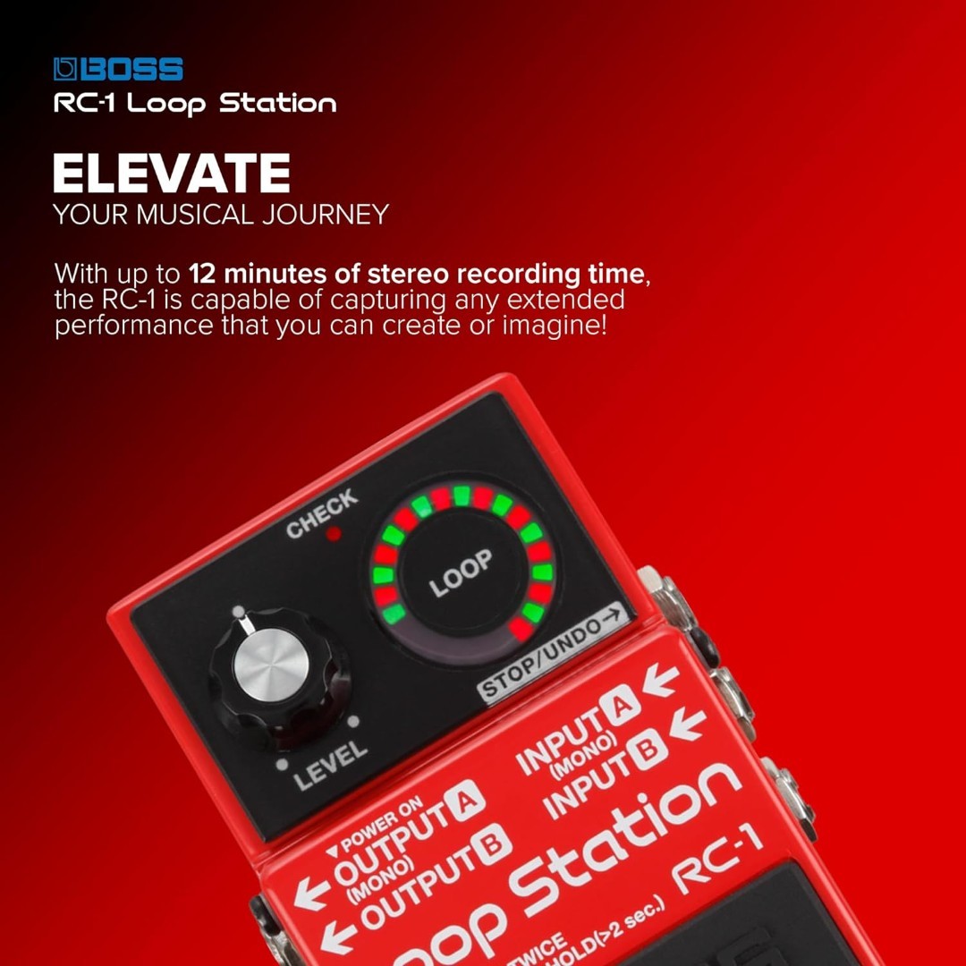 BOSS RC-1 Loop Station w/Innovative Loop Indicator & Foot-Switching Capabilities