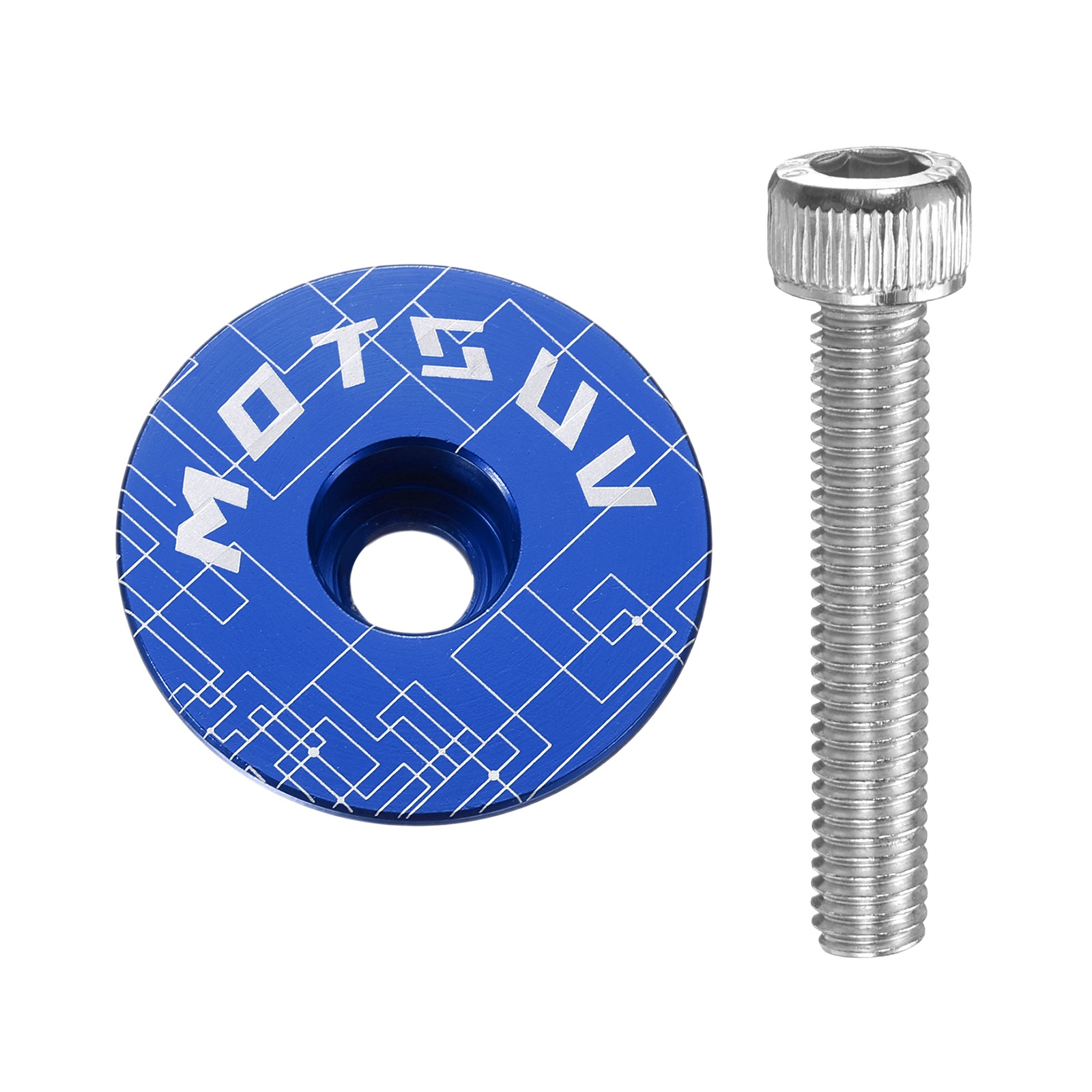 1 1/4" OD Bicycle Headset Stem Top Cap for MTB Mountain Road Bicycle, Blue