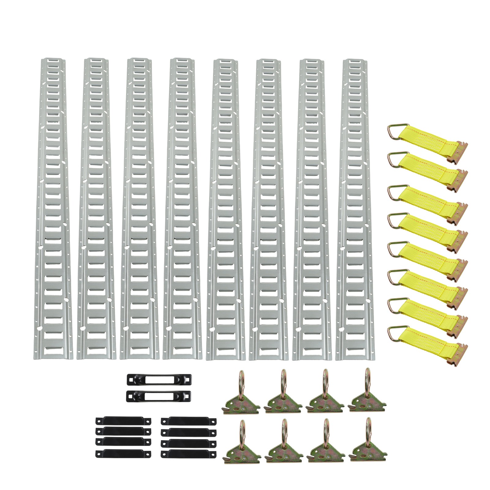 34 Piece 5' Galvanized E Track Rail Set Silver Finish Fit For Enclosed Trailers