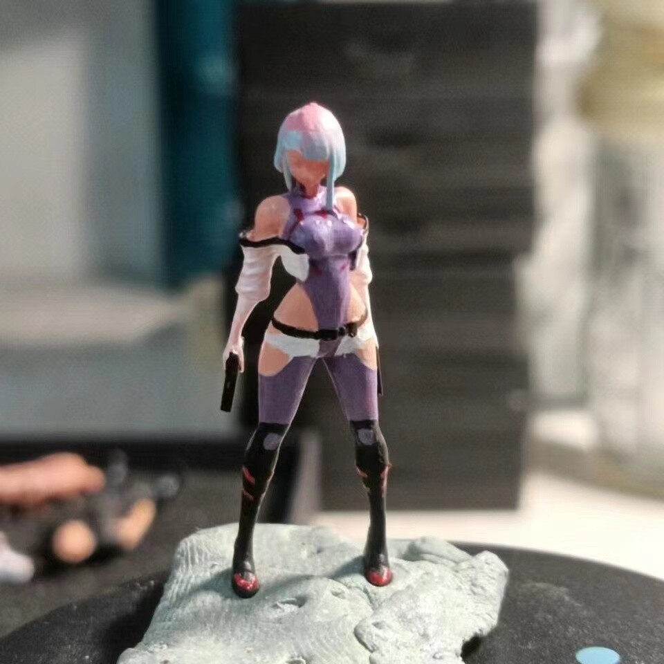 1:64 Painted Figure Model Miniature Resin Diorama Sand Punk Girl Standing Cool