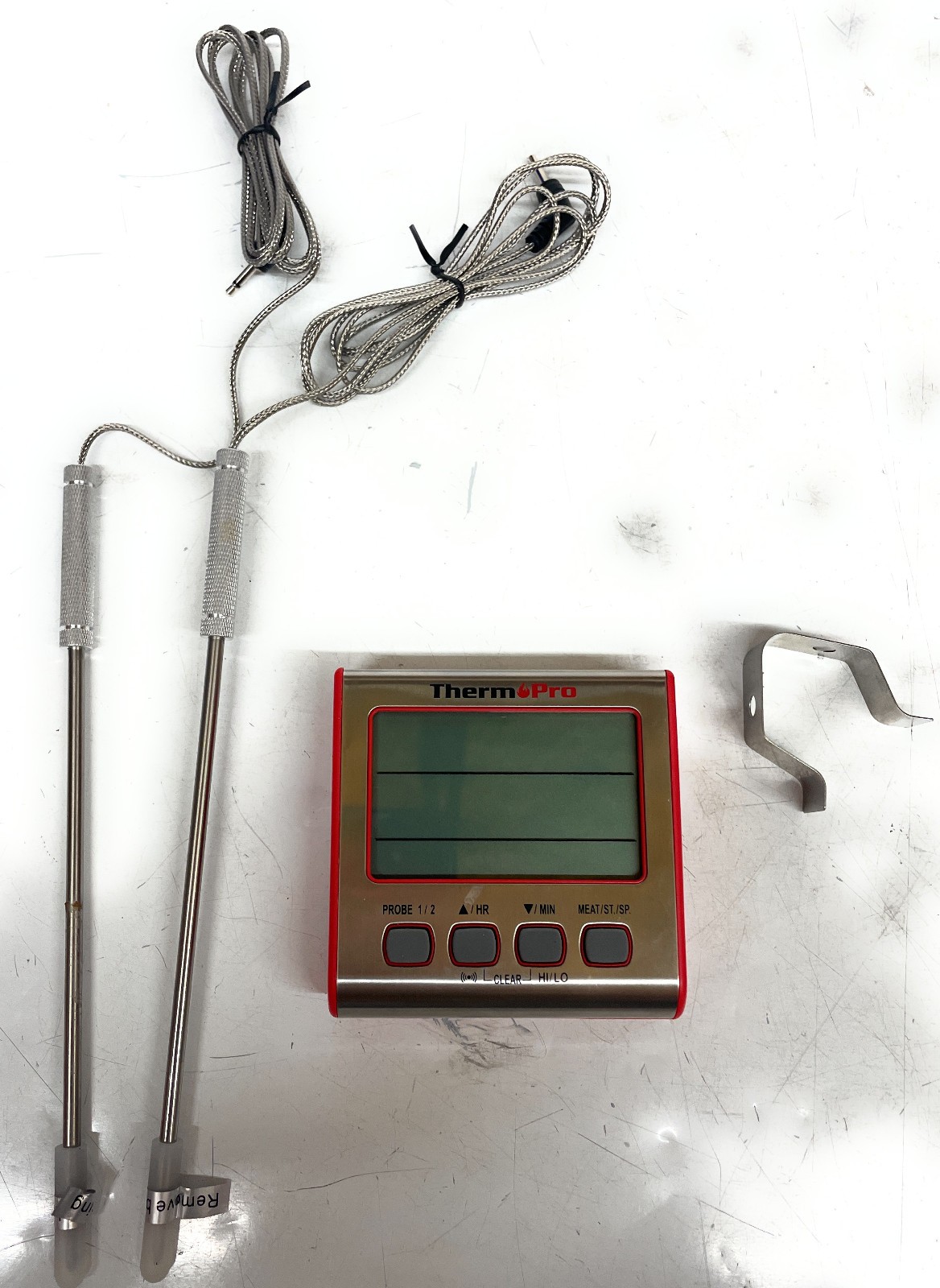ThermoPro Dual-Probe Digital Meat Thermometer, Red/Silver, TP17W