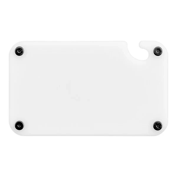 10'' x 6'' x 3/8'' White Polyethylene Cutting Board - NSF Listed & BPA Free