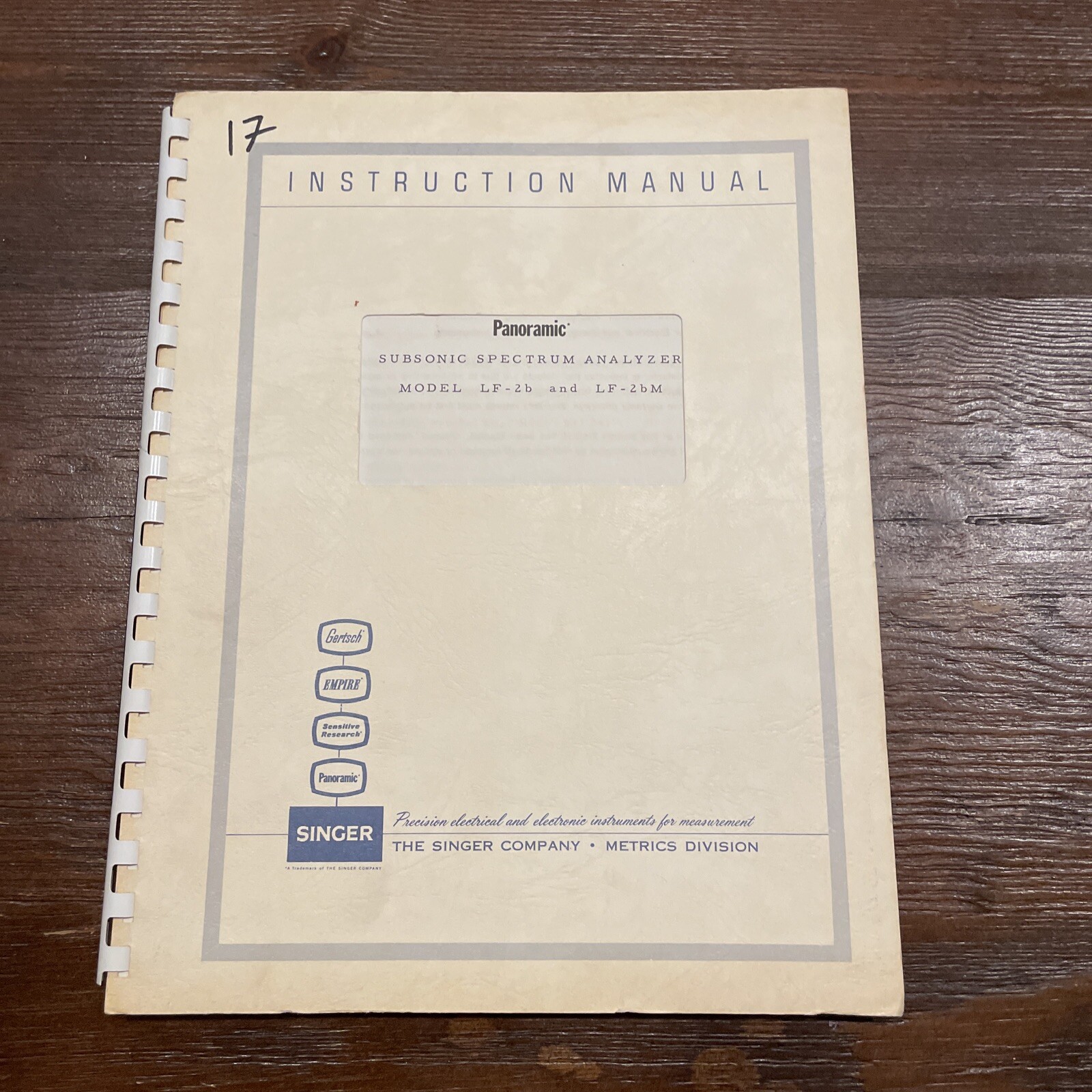 Panoramic LF-2B & LF-2bM Subsonic Spectrum Analyzer Instruction Manual IB5008