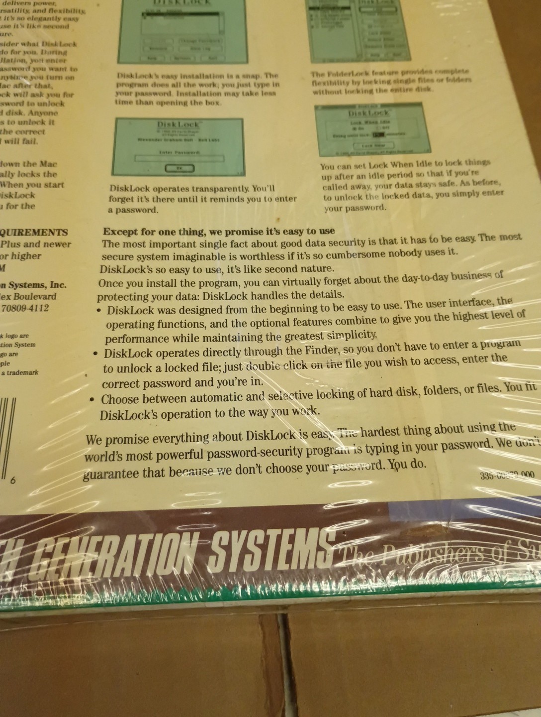 Vintage Disklock Password Protection Software Macintosh 1991