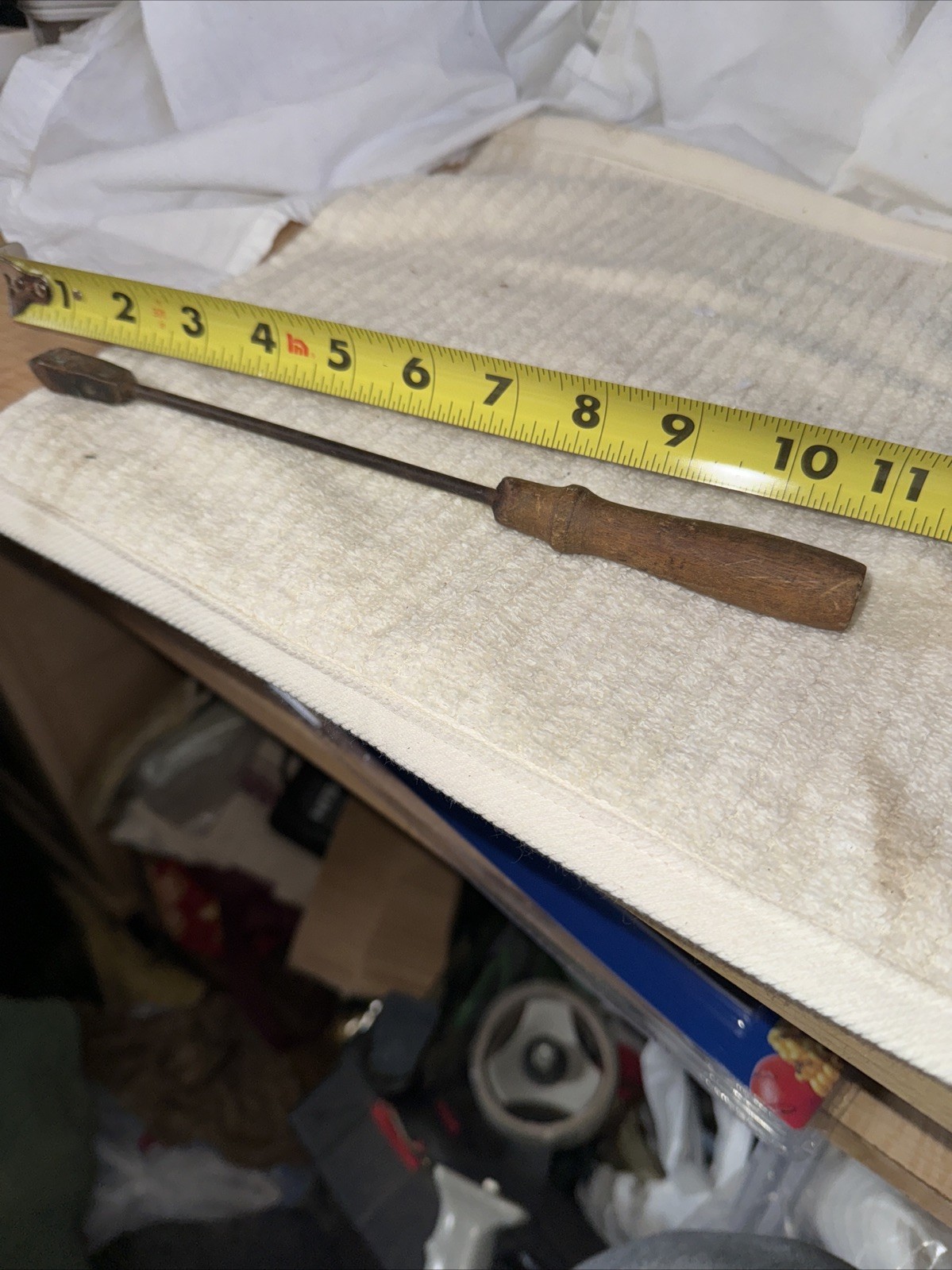 Vintage Copper Tip Soldering Iron Tool w/ Wooden Handle