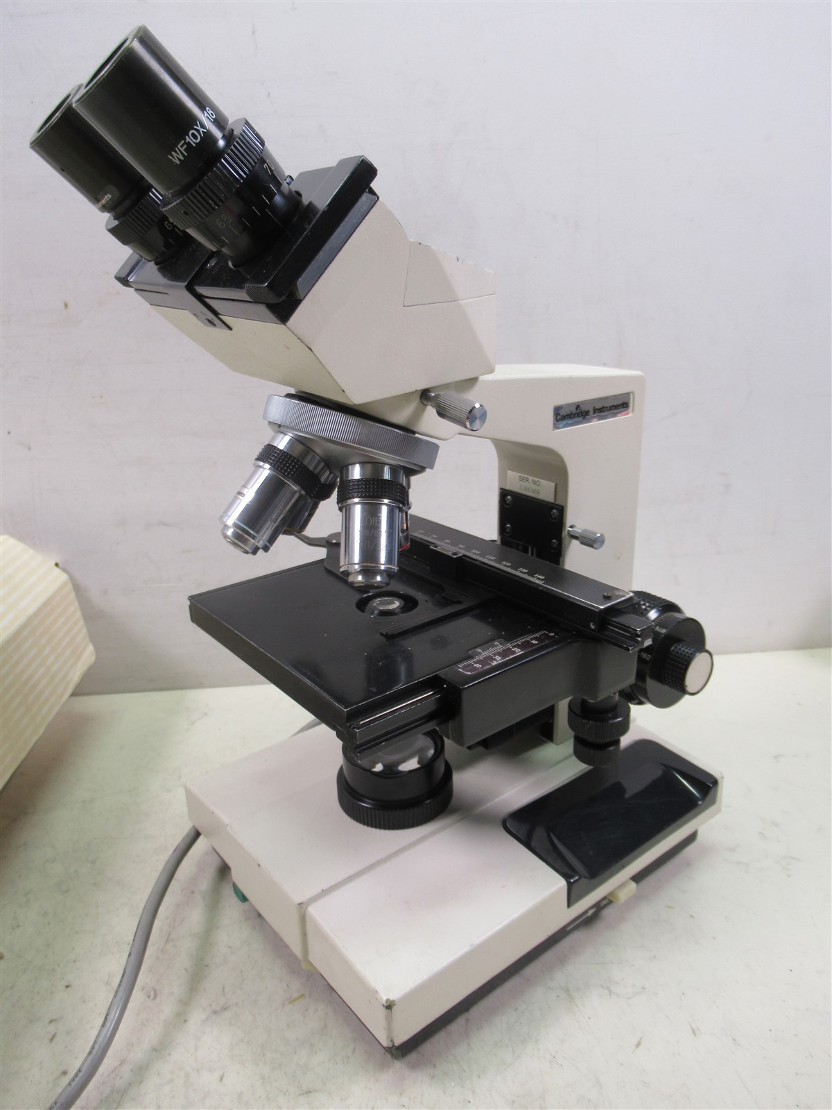Cambridge Instruments Binocular Microscope Galen III Bausch & Lomb 4 Objectives