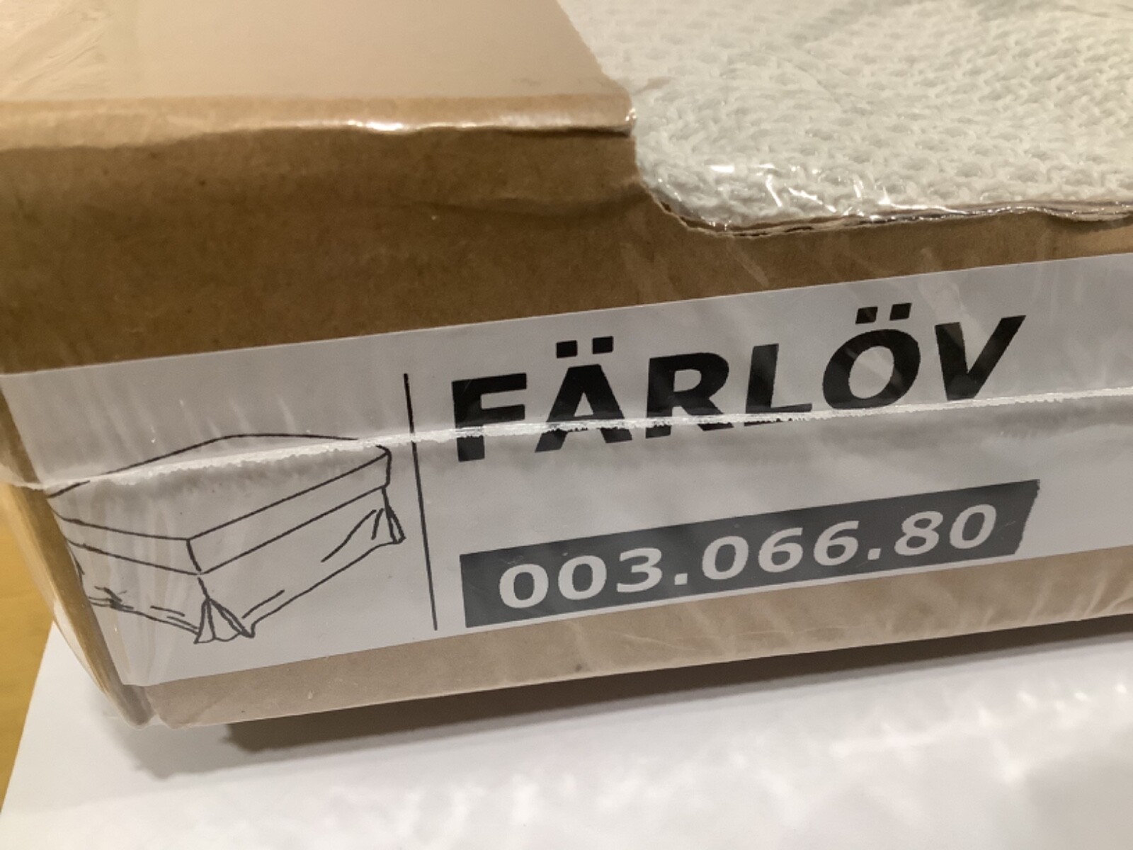 Ikea FARLOV COVER SLIPCOVER FOR Footstool / Ottoman FLODAFORS WHITE New