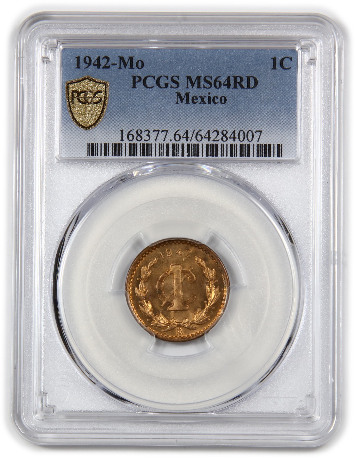 1942 Mo PCGS MS64 RD Red - Mexico 1 One Centavo 1c Coin #62507A
