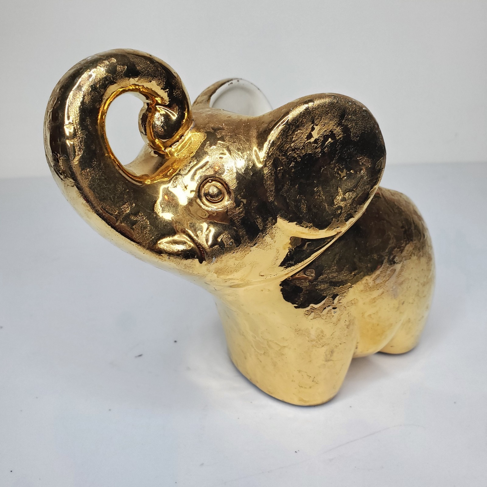 Elephant Planter Gold Tone Beautiful Pretty Fabulous Collectible Home Decor
