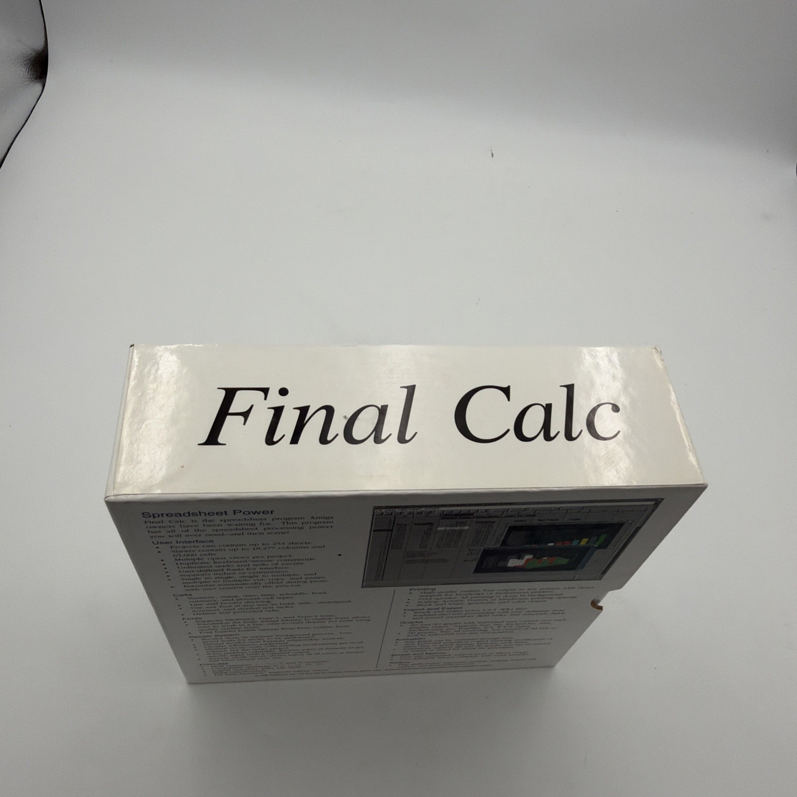 Final Calc Amiga Complete Box Binder Manual 4 Disks Tested SoftWood Spreadsheet