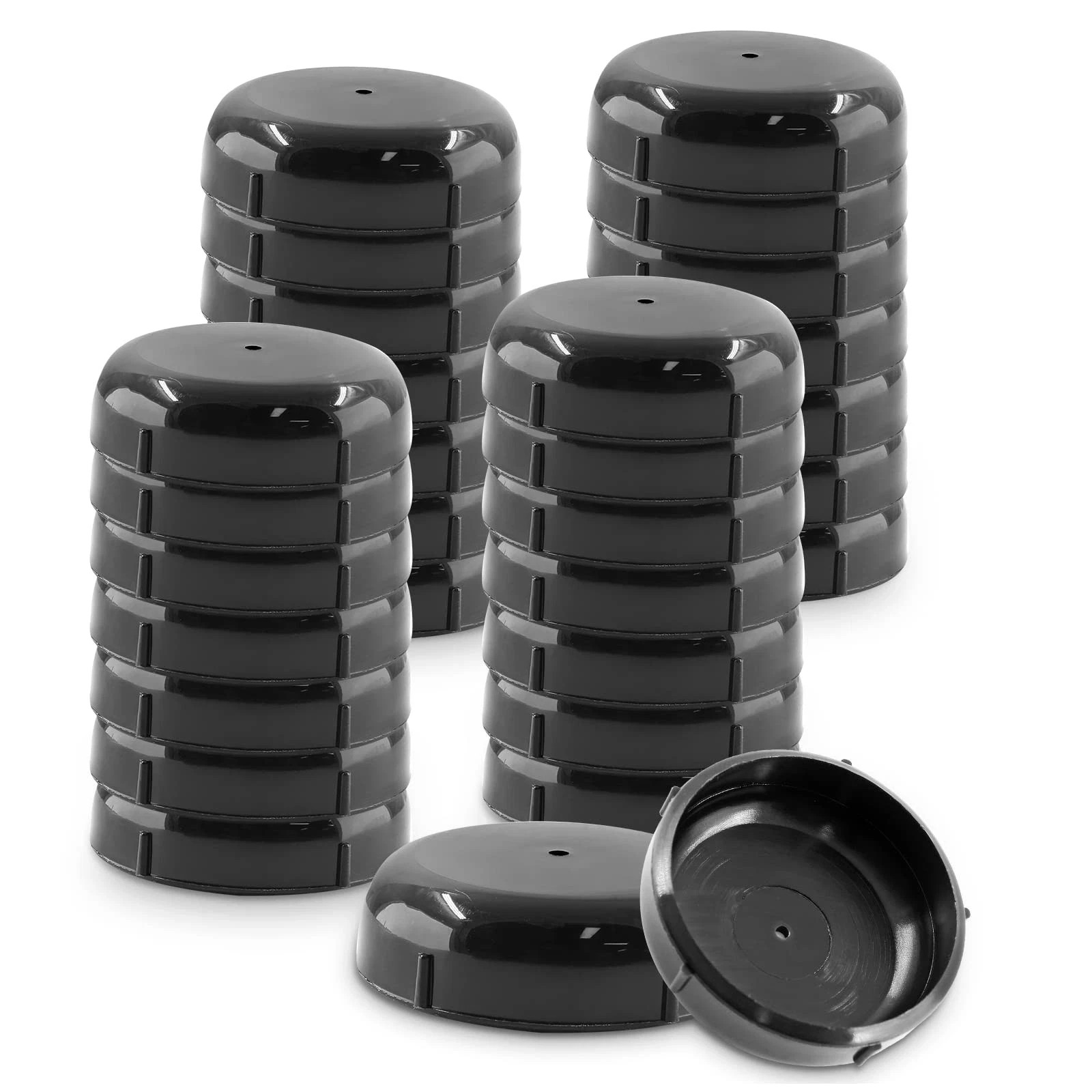 Uenhoy 40 Pcs 1-1/2" Wrought Iron Patio Furniture Feet Caps Black, 40pcs