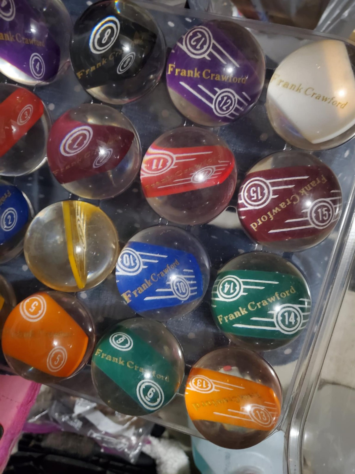 HOBBIT CLEAR POOL BALLS CLEAR BILLIARD BALLS