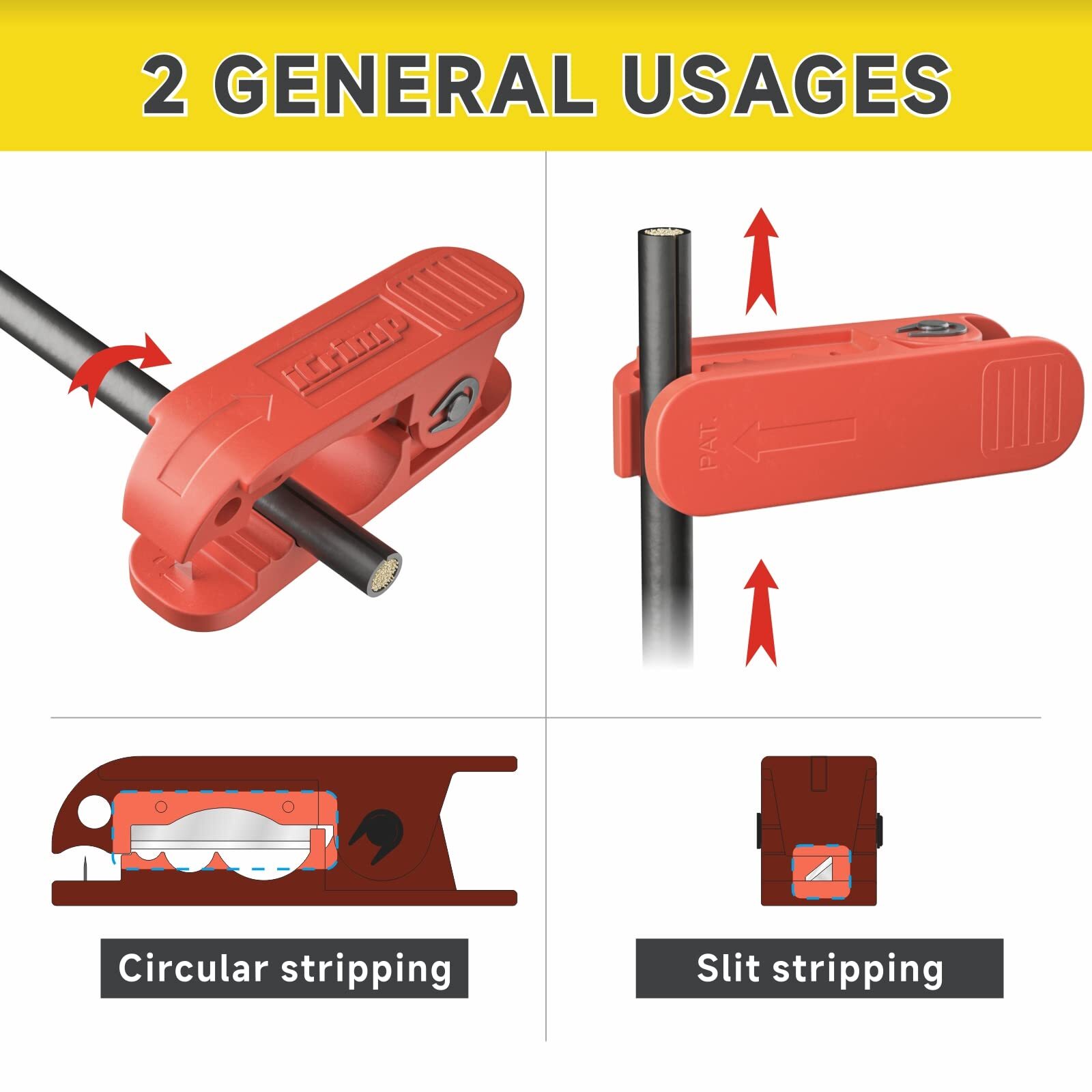 ICrimp Round Cable StripperCable Jacket StripperWire Stripping Tool for 1/10