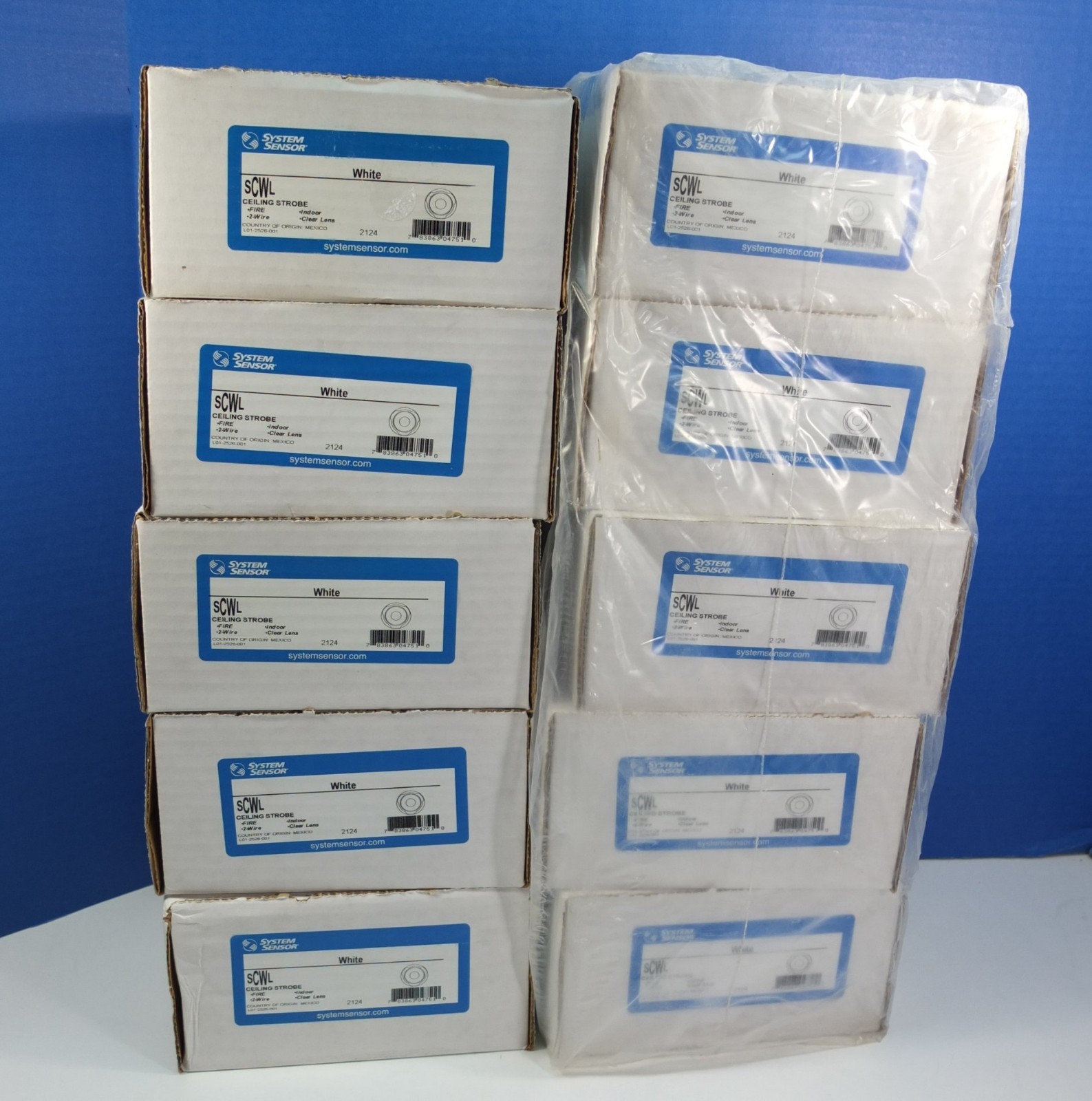 System Sensor SCWL Ceiling Strobe Fire Alarm Indoor 2-Wire Clear Lens White