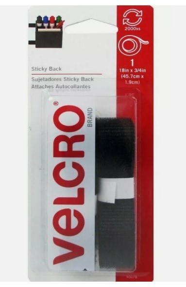 Velcro Closures ~~ black sticky back ~ 3/4" x 18"