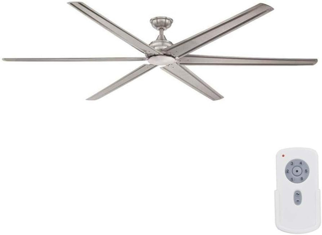 Fenceham 84 Inches Indoor Brushed Nickel Ceiling Fan with Remote Control