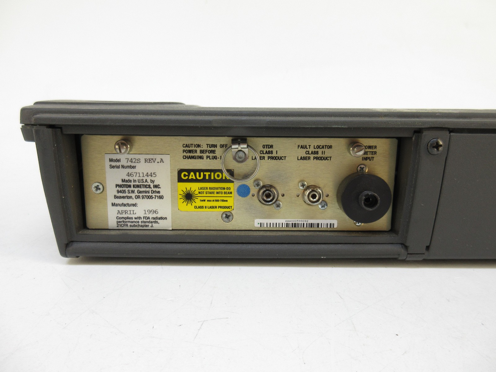 Photon Kinetics 7500 Mini-OTDR Fiber Optic Tester Mainframe w/ 742S Module