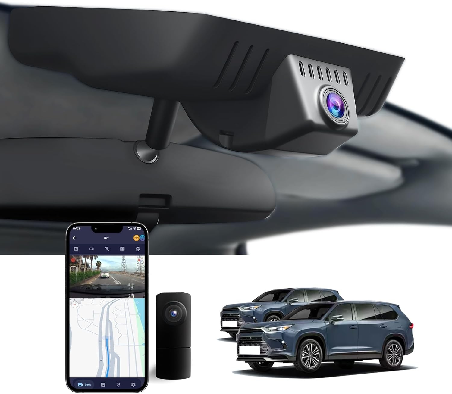 4K Front Rear Dash Cam Toyota Grand Highlander XLE Limited Platinum 2024-2026