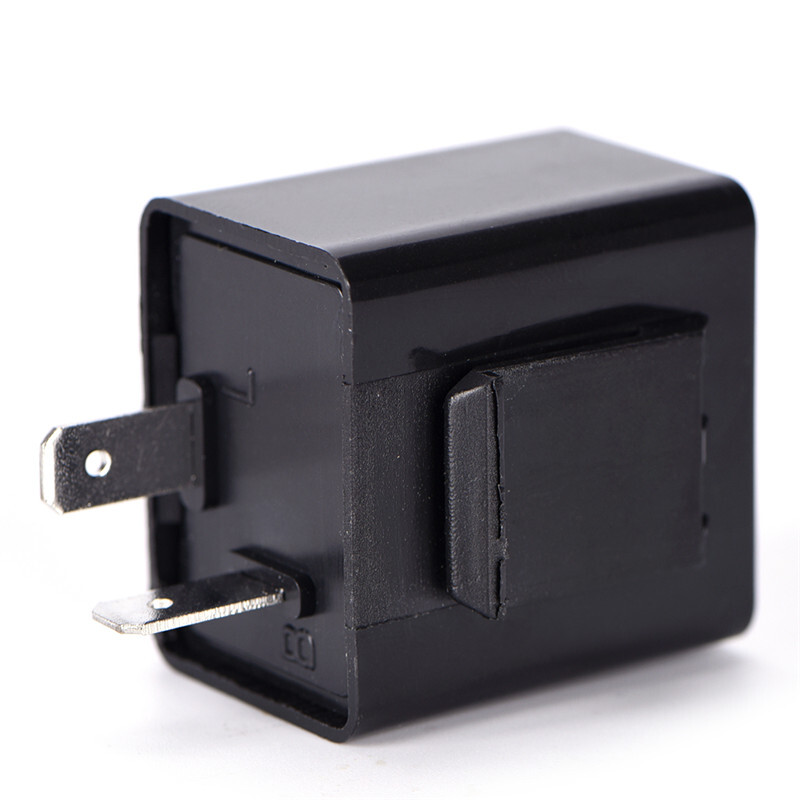 12V 2-Pin Motorcycle Blinker Adjustable LED Flasher Relay Turn Signal Indicator