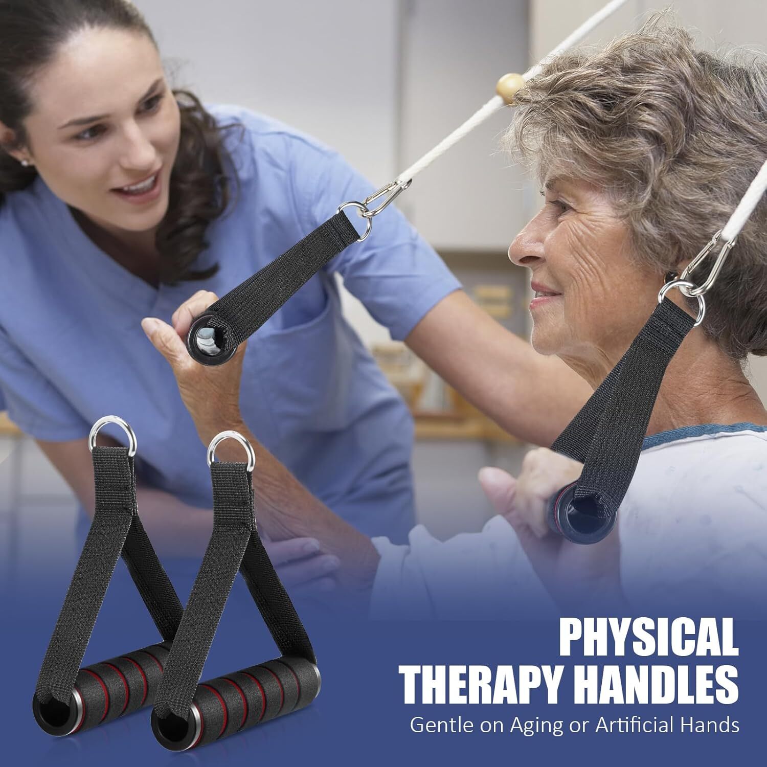 2-Pack Gym Exercise Handles, Replacement Handle Attachments for Cable Machine