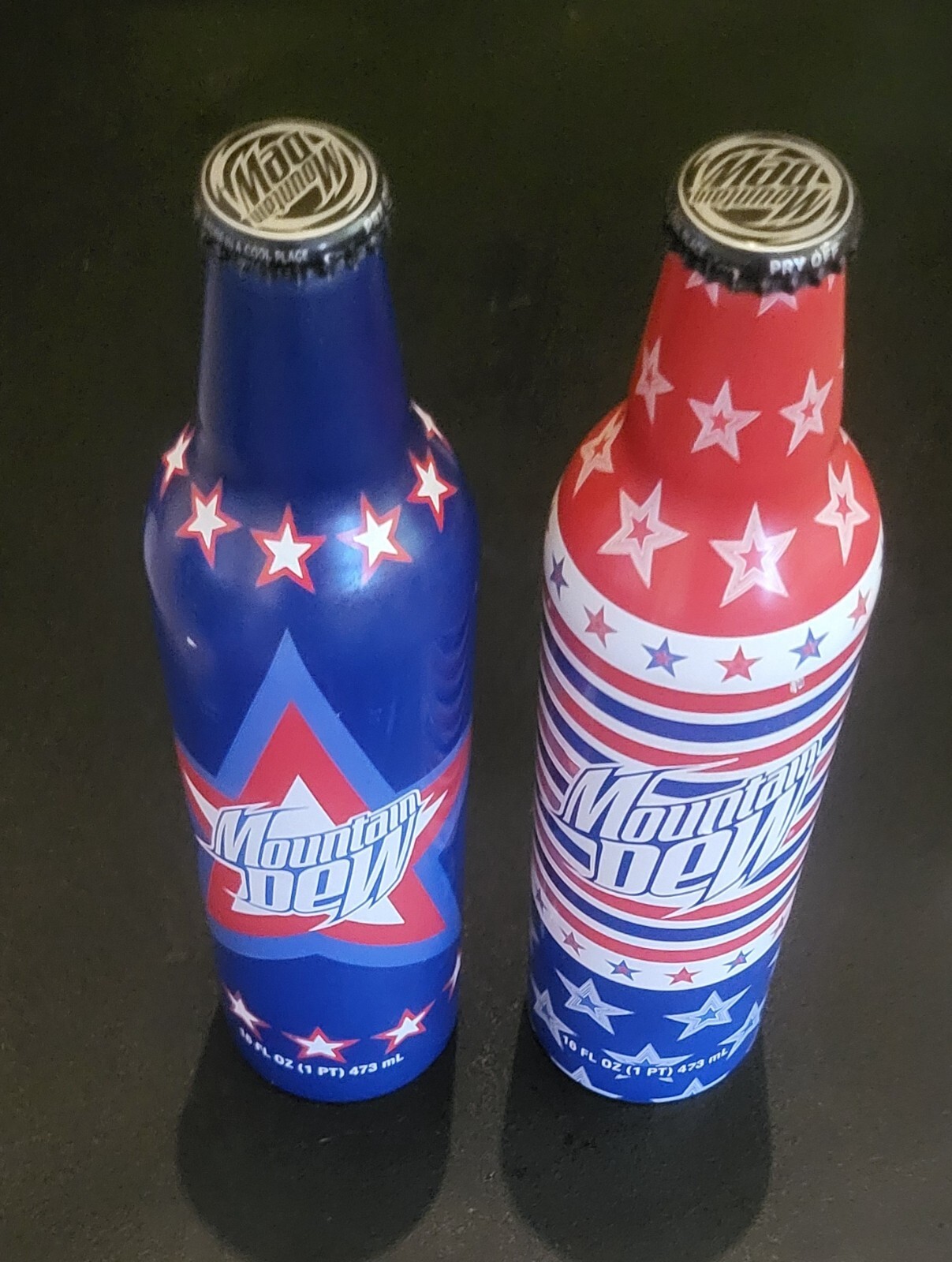 2008 Mountain Dew Green Label Art Aluminum Bottle New Unopened Americana