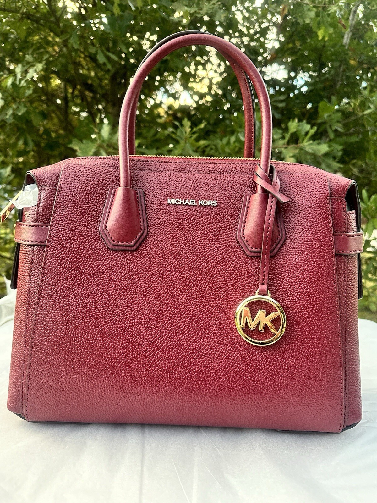 AUTHENTIC Michael Kors Belted Mercer Leather Crossbody Women Purse NWT