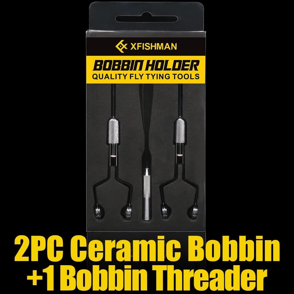 XFISHMAN Fly Tying Bobbin Holder 2 Pack Ceramic Tools Set