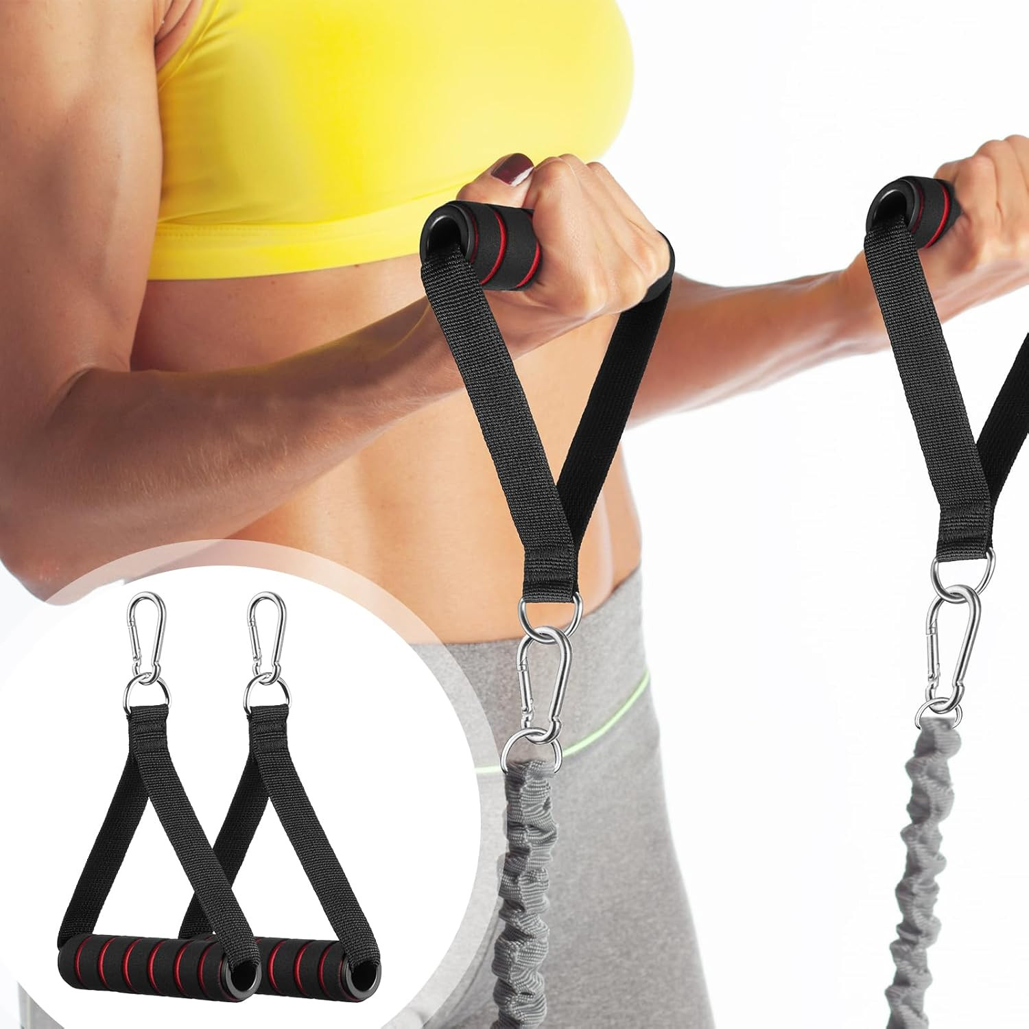 Exercise Handle, Resistance Bands Handle, Replacement Handle Attachments for Cab