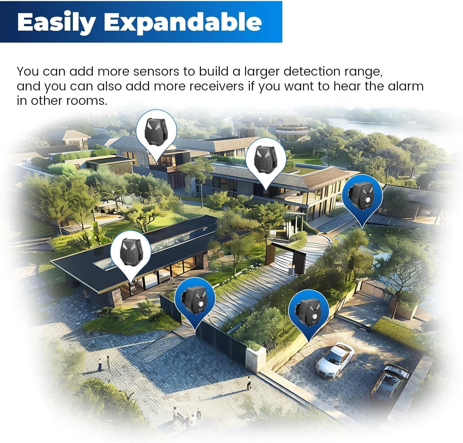 Upgraded Solar Driveway Alert System - Wireless, Indoor/Outdoor Motion Detector