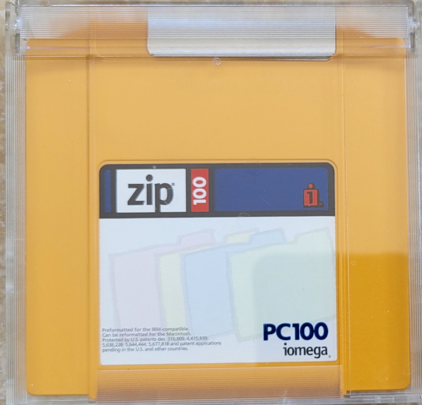 IOMEGA PC100 Zip Disk for Windows and Macintosh, Yellow