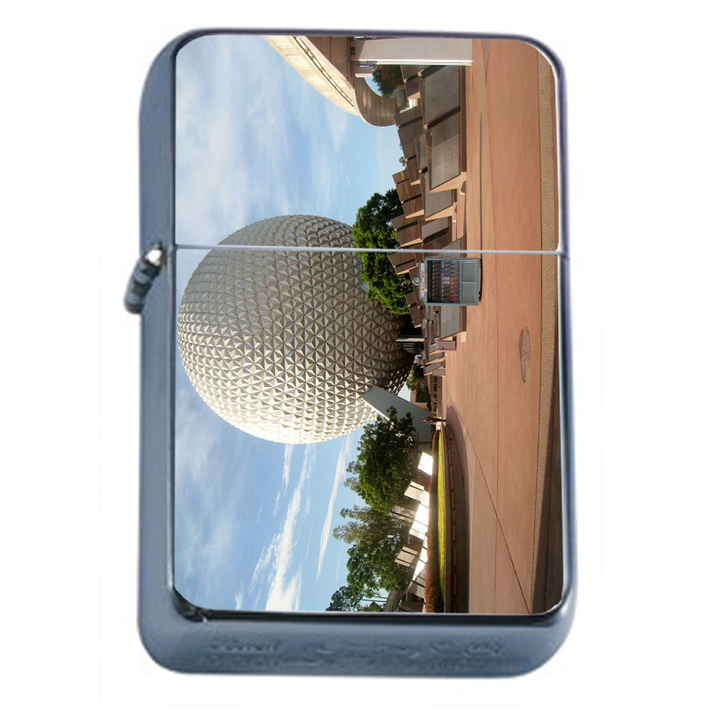Famous Landmarks D10 Flip Top Oil Lighter Windproof Resistant Flame Epcot