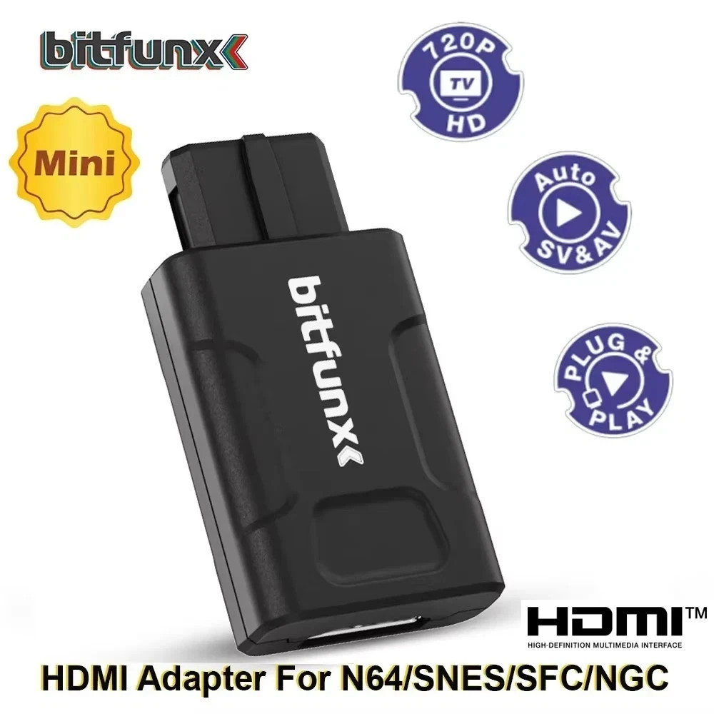 Bitfunx Nintendo N64 GameCube SNES HDMI Converter Image Video Mini Adapter
