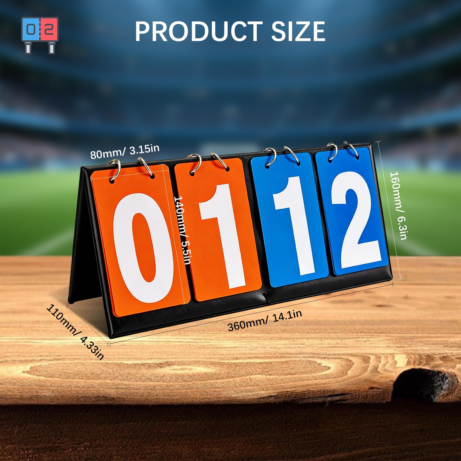 Portable Desktop Flip Scoreboard 4Digit 2 Whistles Mouthguards MultiSport