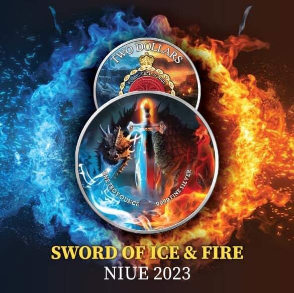 2023 Niue Sword of Truth: Sword of Ice & Fire Edition 1 oz Silver Coin