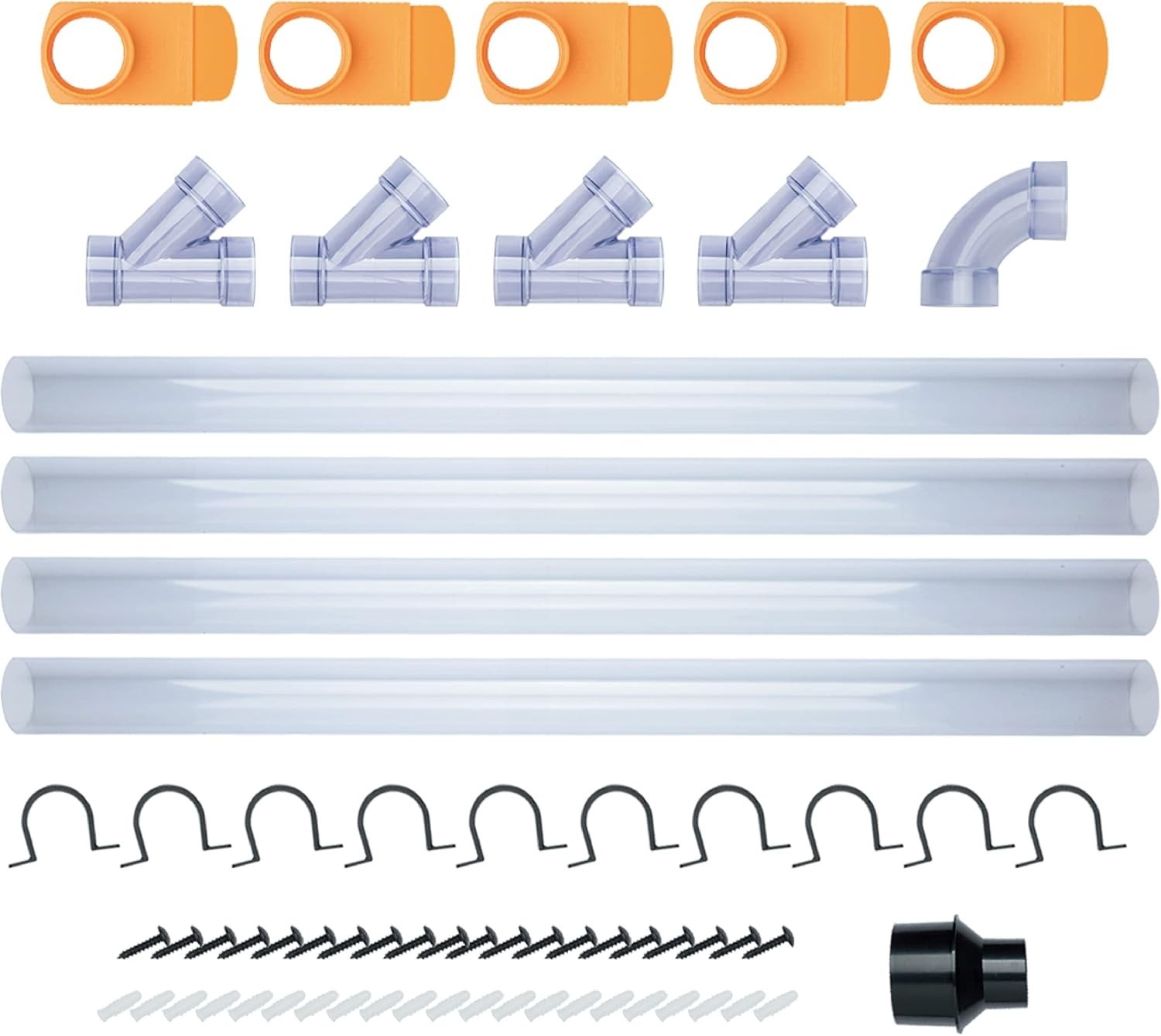 2-1/2" Dust Collection Network - Durable Clear Plastic, 65pc