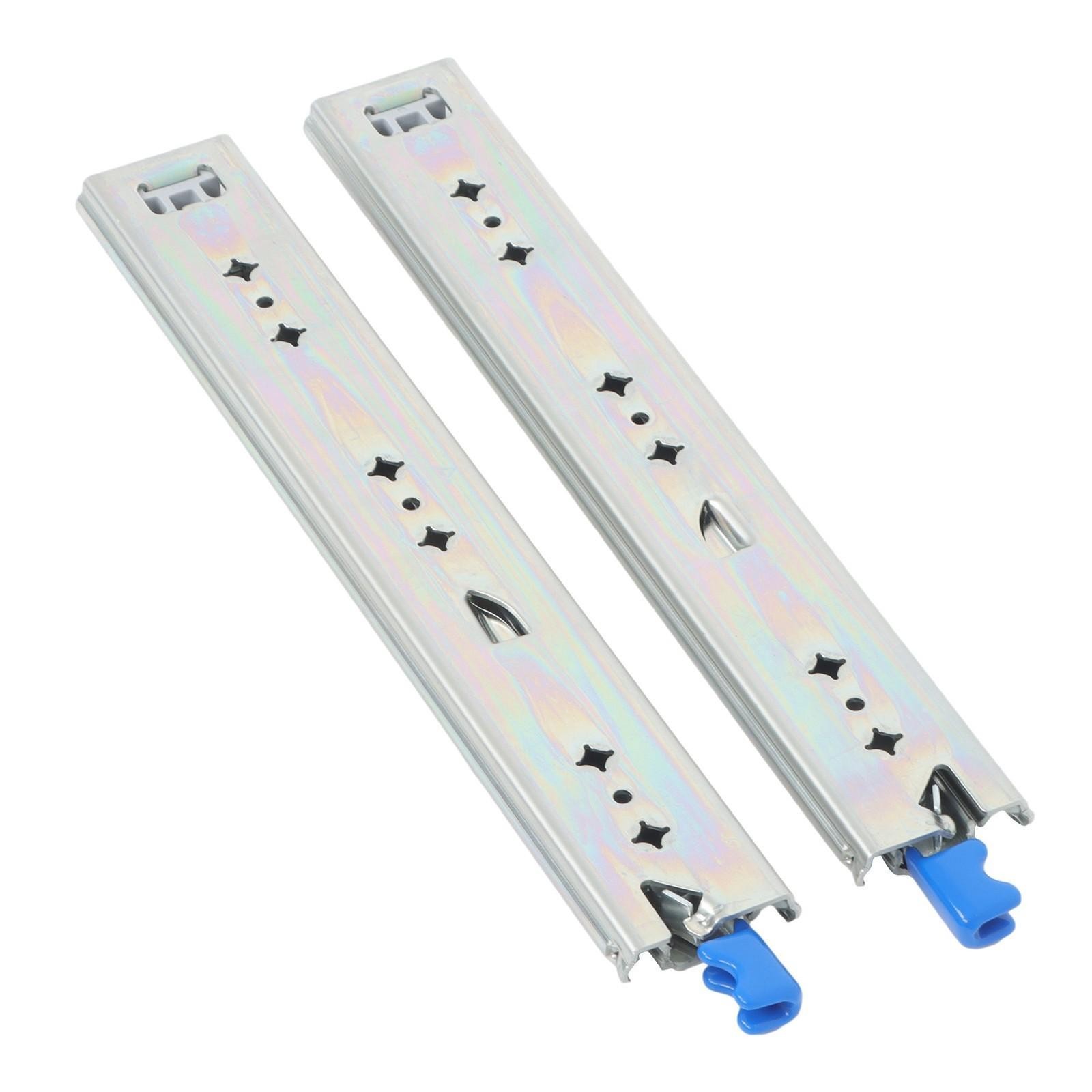 1 Pair Locking Drawer Slides 14 Inch Lock & Full Extension 250 lbs Load Capacity
