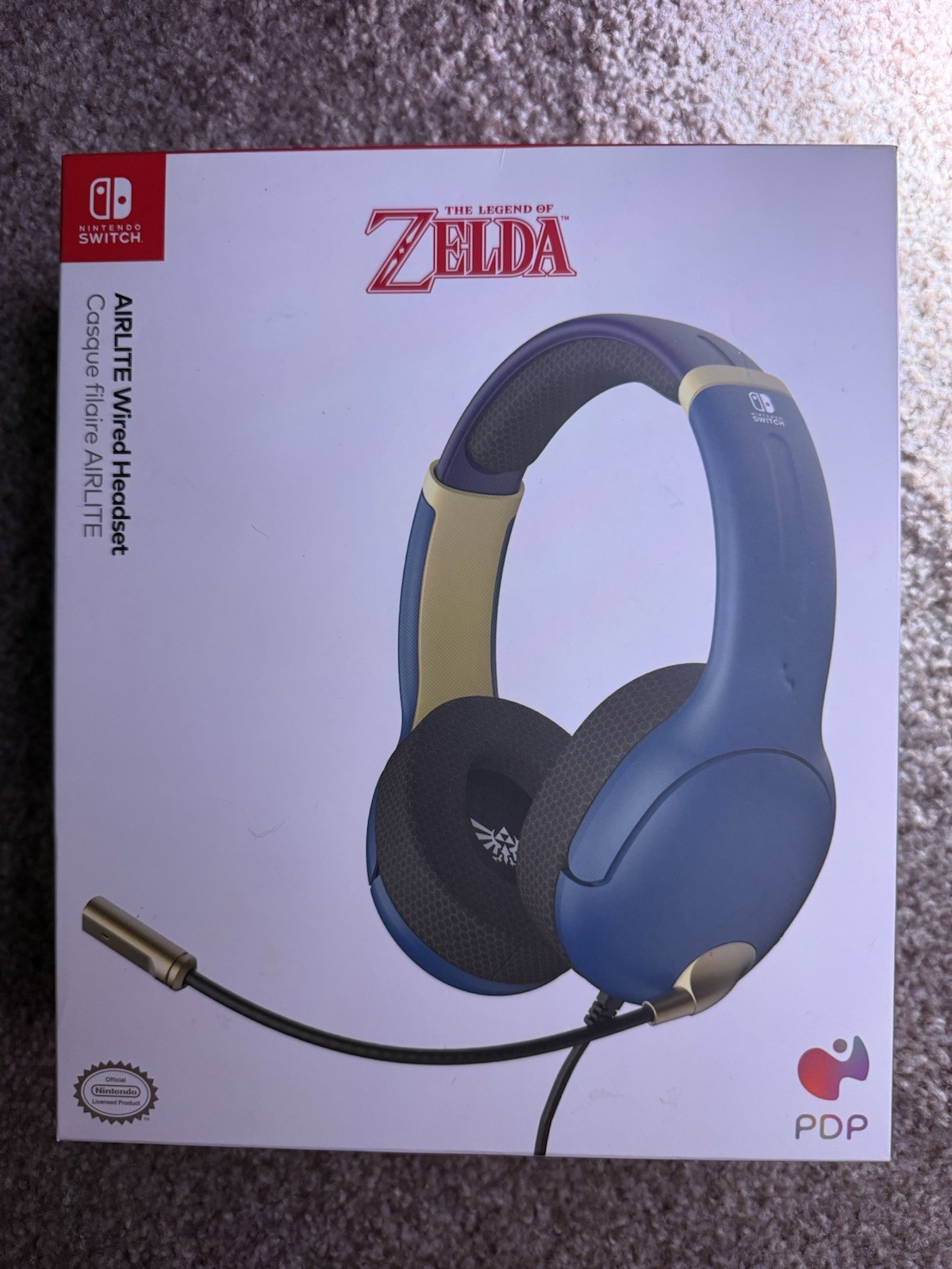 PDP Airlite Zelda Hyrule Nintendo Switch Gaming Headset 3.5mm Boom Mic New