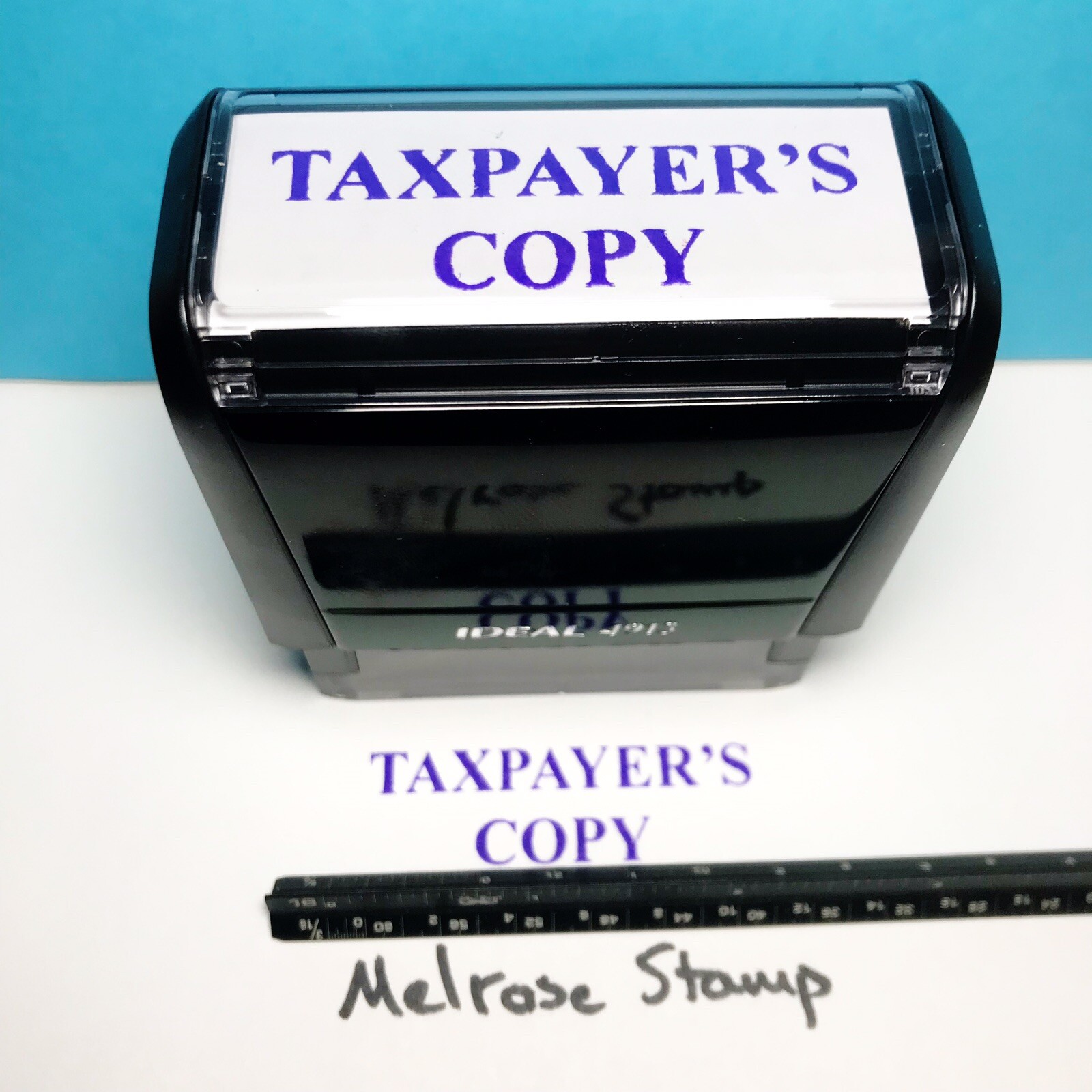 Taxpayer’s Copy Rubber Stamp Purple Ink Self Inking Ideal 4913