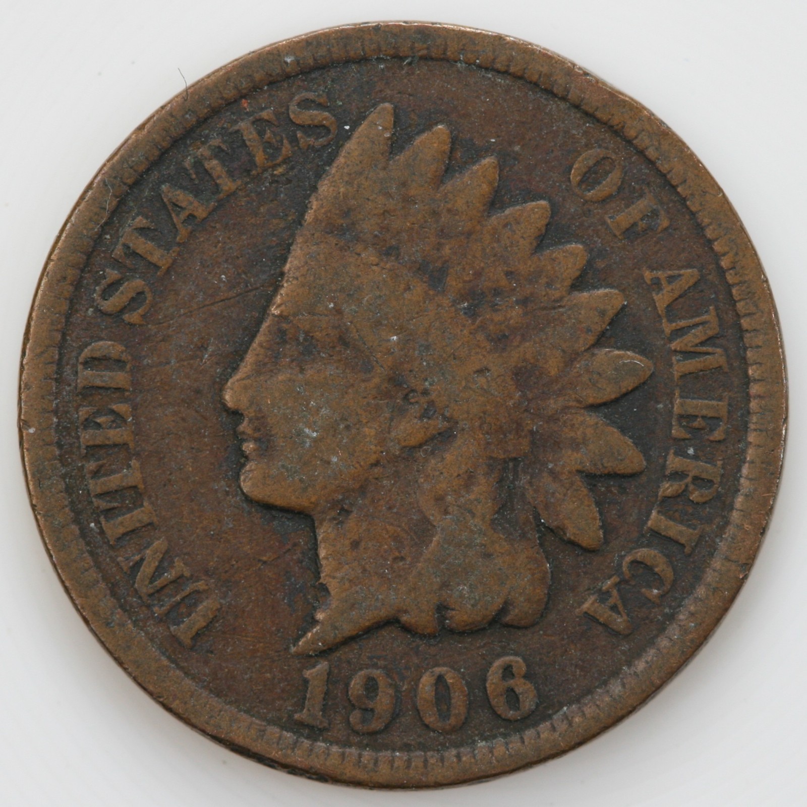 1906 (P) Good GD Dark Indian Head Penny Cent C321