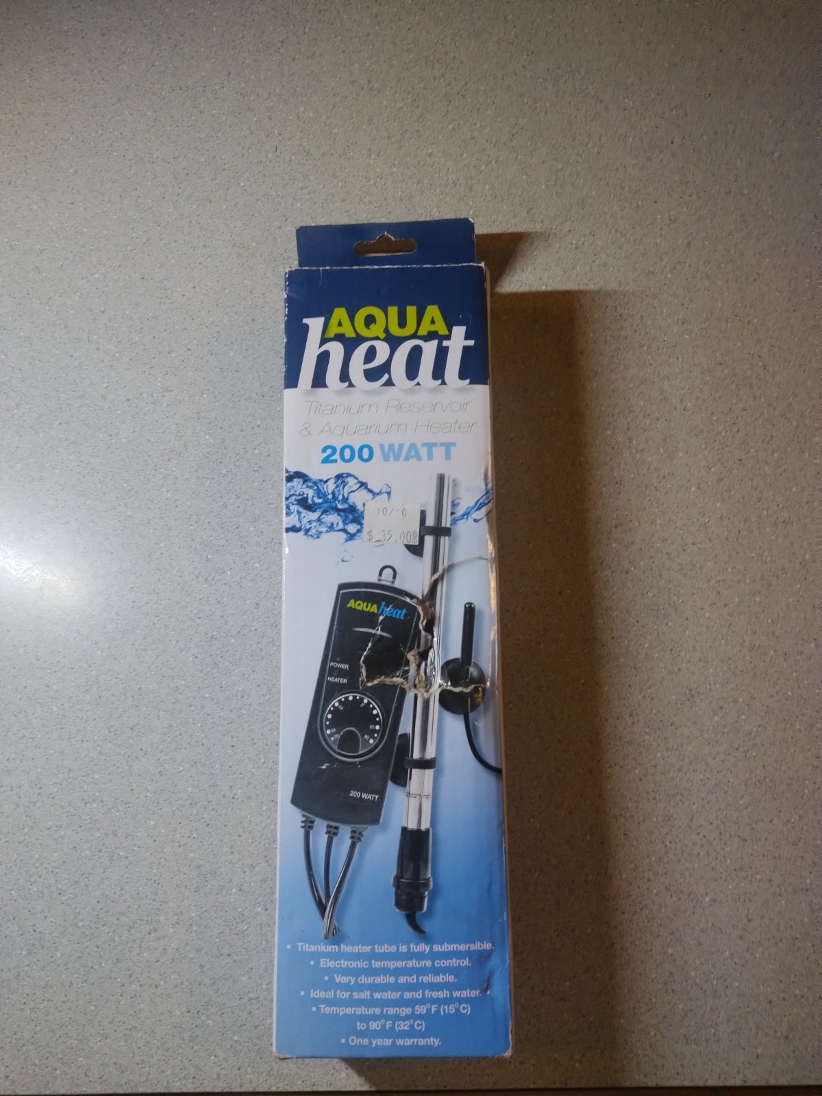 Aqua Heat Titanium 200W Watt Heater Reservoir Aquarium temp control submersible