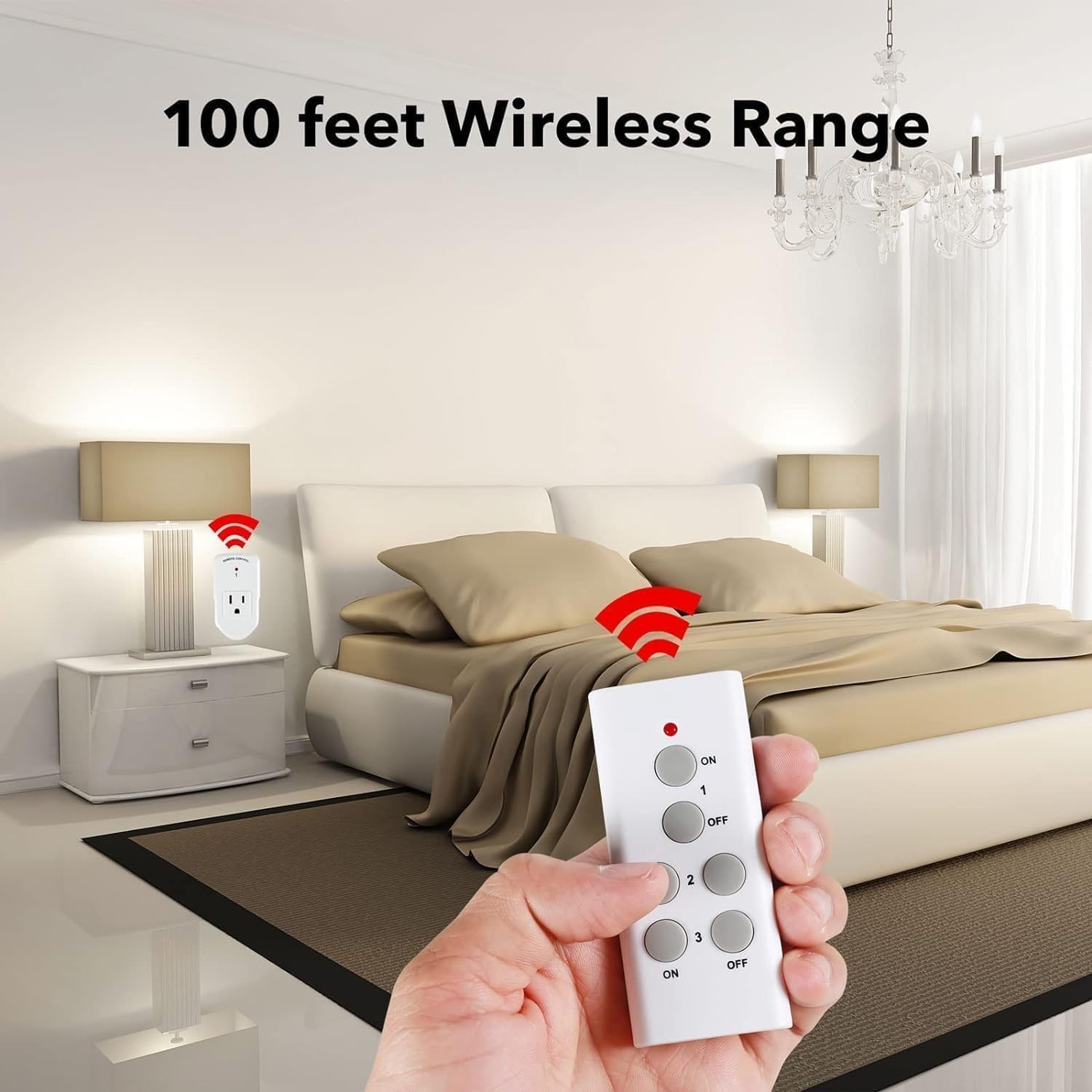 Wireless Remote Control Outlet - 100ft Long Range for Lights & Appliances