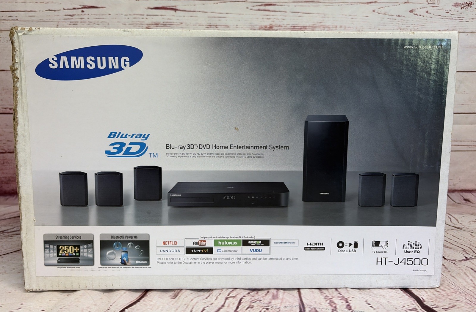 NOS Sealed Samsung Model HT-J4500 Home Theater System BluRay 3D 5 Speaker &  Sub