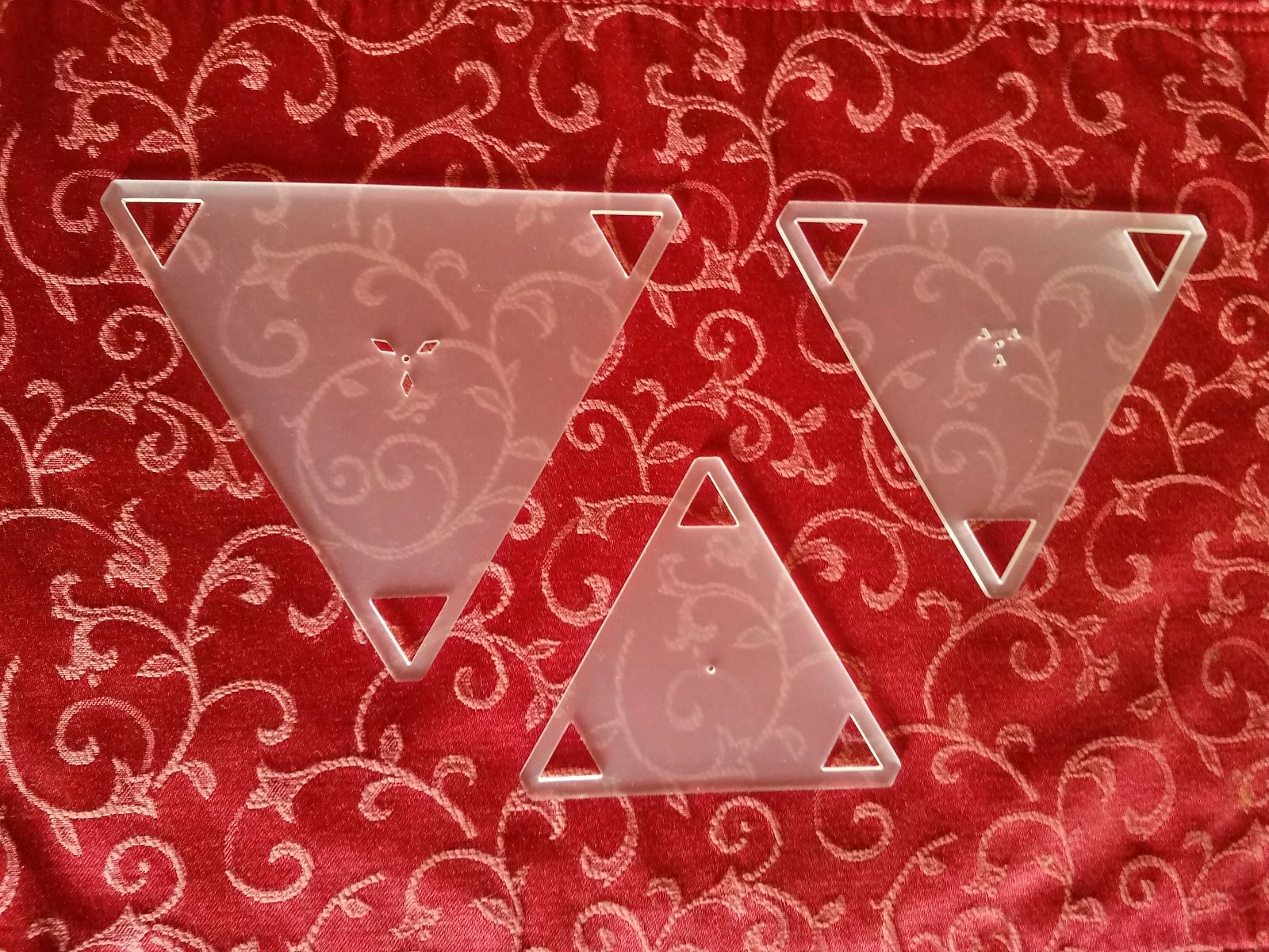 3 pc DuroEdge Quilting Large Templates Acrylic Triangle Clear Set 4", 5", 6"